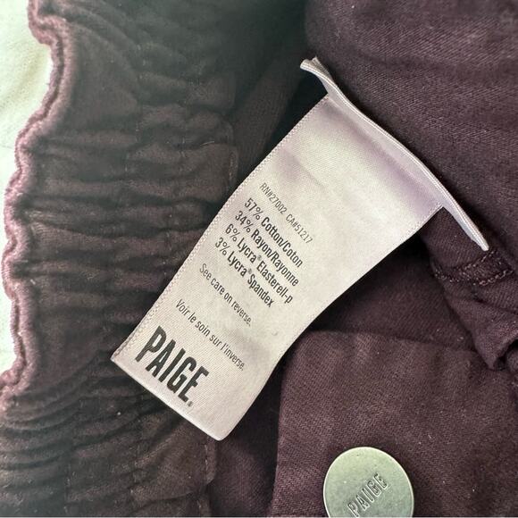 NEW PAIGE Women's Christy Off Duty High Rise Tapered Pant in Vintage Deep Berry - Picture 6 of 8